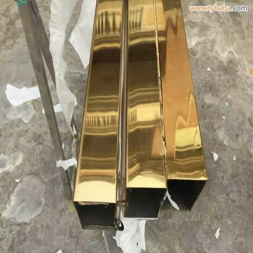 304黄钛金镜面方管6米不锈钢圆管图片 金属制品网